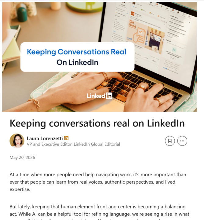LinkedIn wants to limit the reach of AI-generated content
