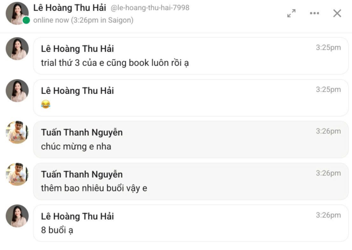 21 buổi học chính thức - 3 buổi trial - trong 7 ngày, chuyện gì đang diễn ra...