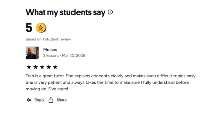 Nhận được review đầu tiên