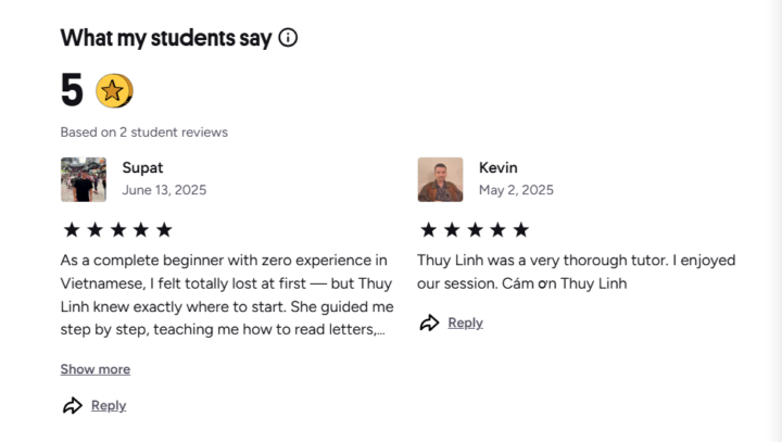 Góc học viên mới và cảm ơn