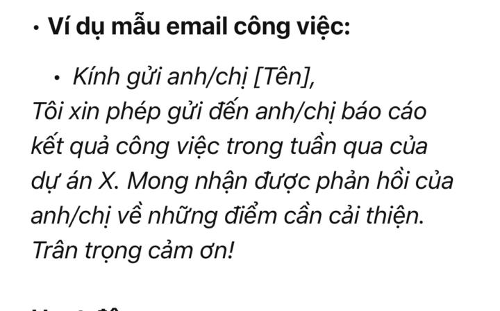 Tài liệu tiếng Việt trong công việc