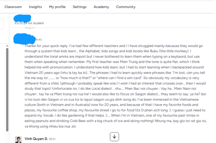 Về buổi học trial và một bức thư khiến mình dừng lại suy nghĩ