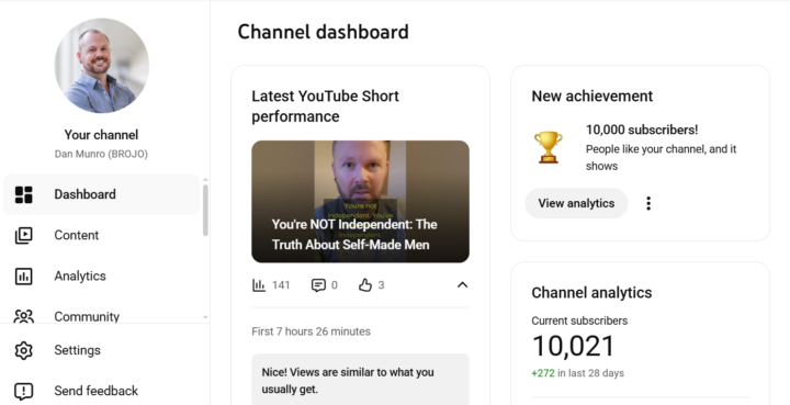 10K subs on Youtube :)