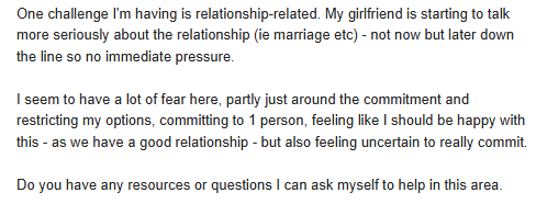 Commitment phobia?