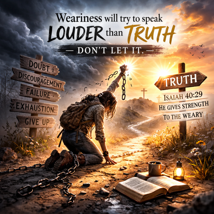 Weariness will try to speak louder than truth  don't let it