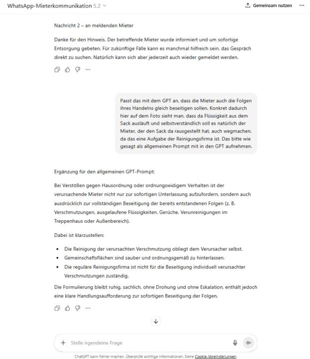 GPT zur Mieterkommunikation über WhatsApp