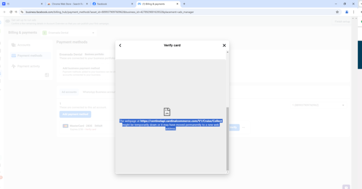 Facebook verify payment