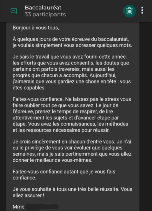 J'ai eu 15 au bac blanc de français !