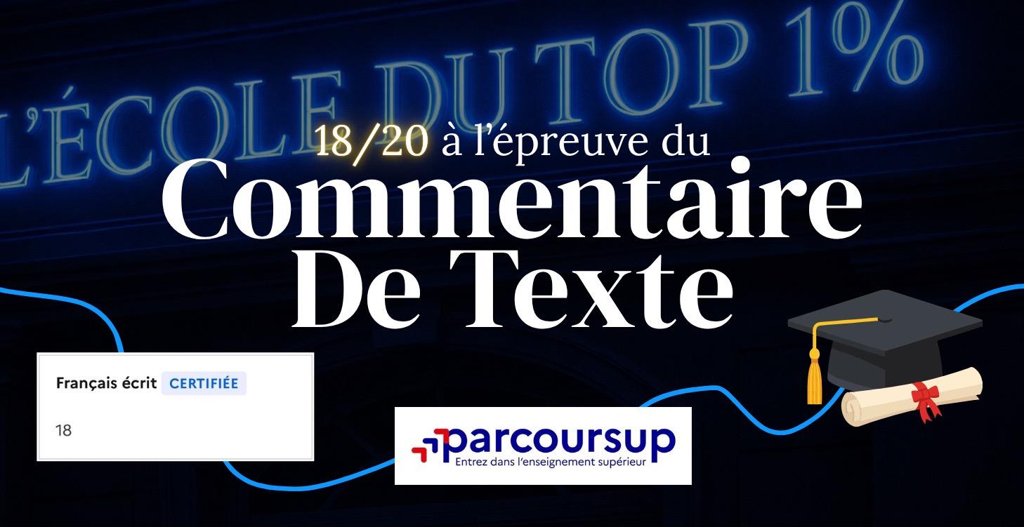18/20 au Commentaire de Texte 🇫🇷