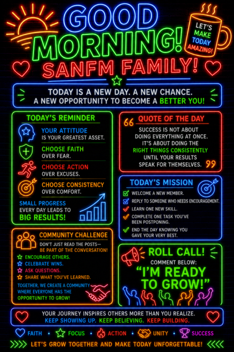 🌅 GOOD MORNING, SANFM FAMILY! 🌅