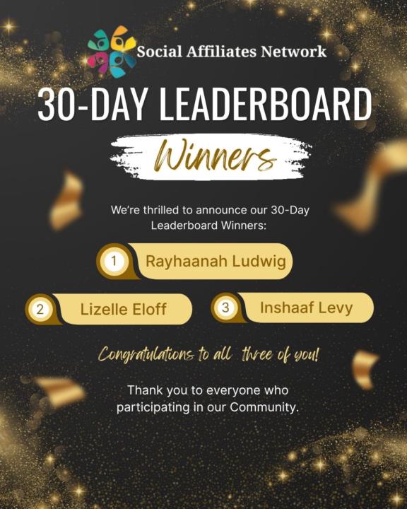 🚨 Our 30-Day Leaderboard More Prizes