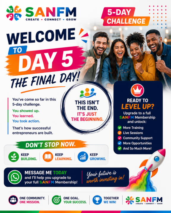 🎉 WELCOME TO DAY 5 – THE FINAL DAY! 🚀