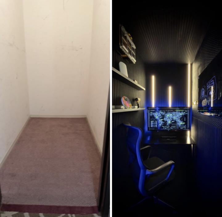 My tiny storage closet turned into command center. 