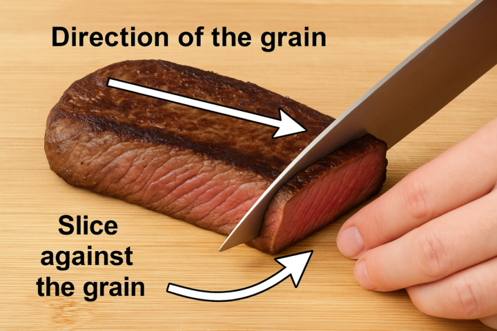 Is the way you cut the meat making it chewy? 
