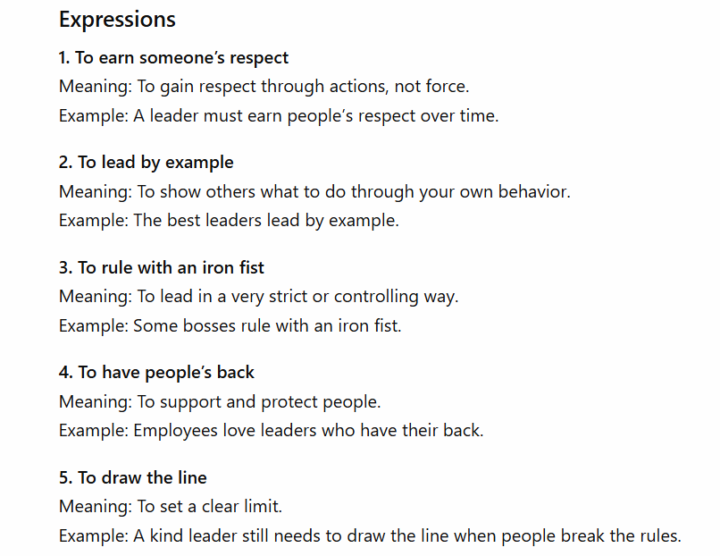 Tonight's vocabulary and expressions