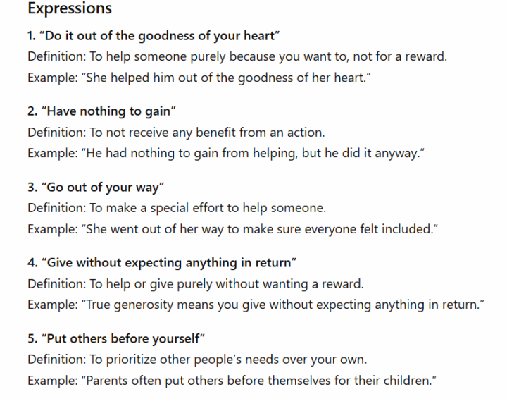Tonight's vocabulary and expressions