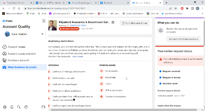 FB ads permanently disabled. 