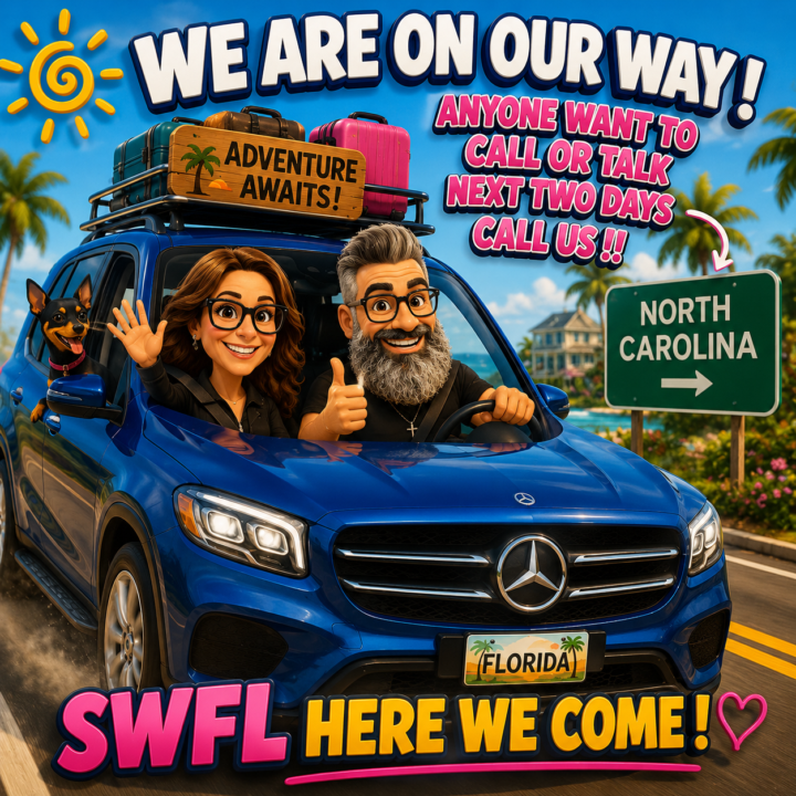🚙🌴 We’re on the road… but we’re still LIVE tonight! 🤖☕