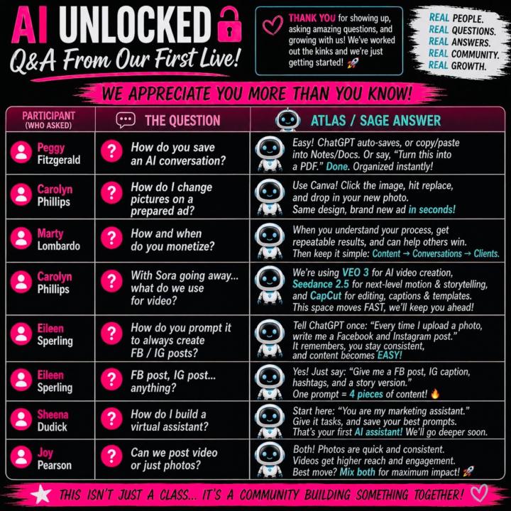 🔥 AI UNLOCKED Q&A |  From Our First Live!