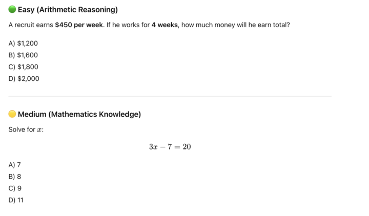 A couple good practice questions