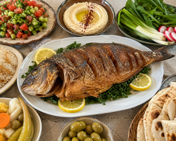 A fried fish meal prepared
