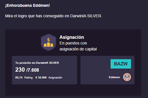 Primer mes de darwinex zero