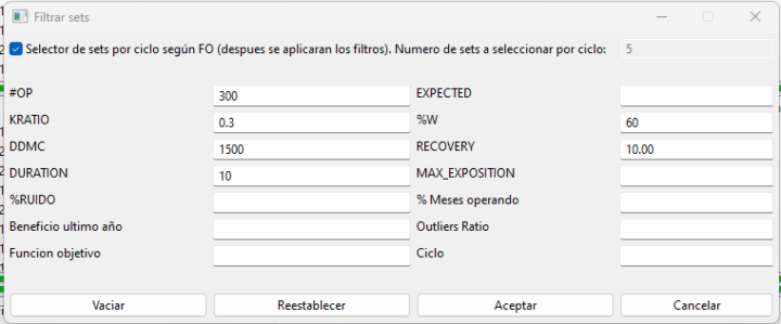 la seleccion del mejor set