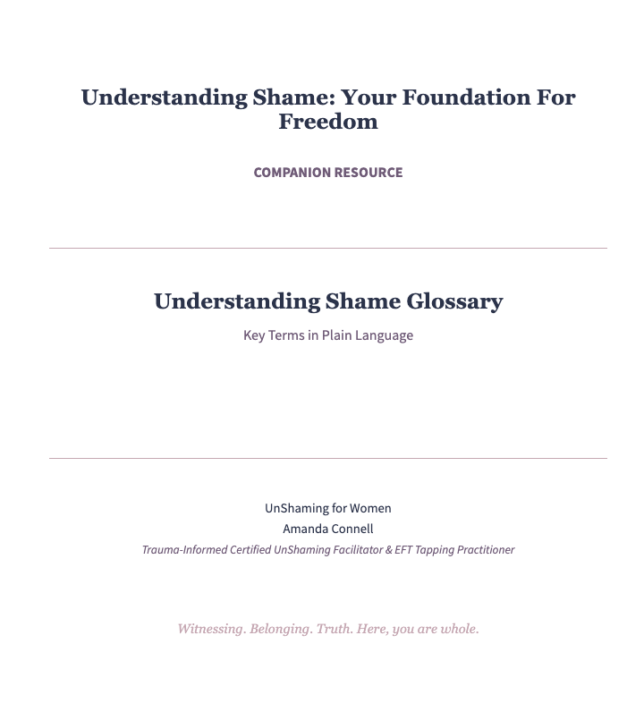New Resource in Understanding Shame mini Course! 💕