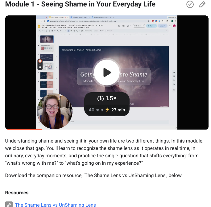 NEW 🔥 Module 1: Seeing Shame in Your Everyday Life is LIVE!