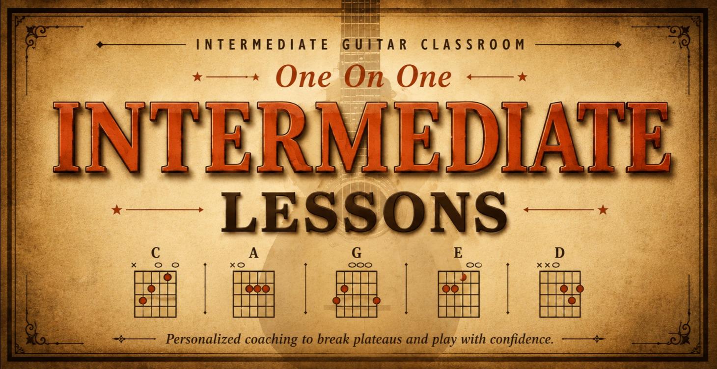 1:1 One on One Intermediate Guitar Lessons