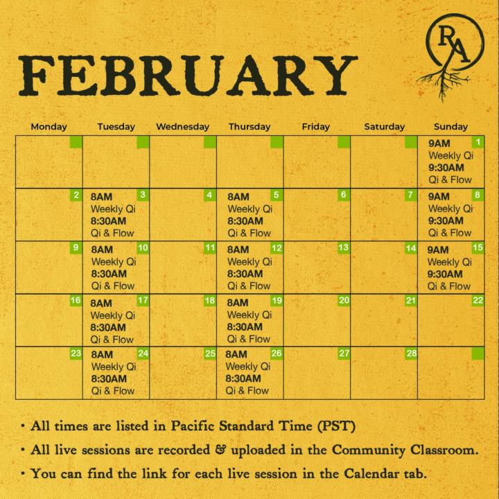 February Live Sessions Schedule (Updated)