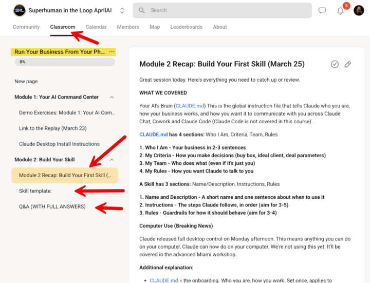 Module 2 is live in the classroom.