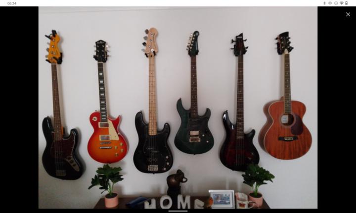 Picture of some of my Bass Guitars and Electric Guitars and Acoustic 