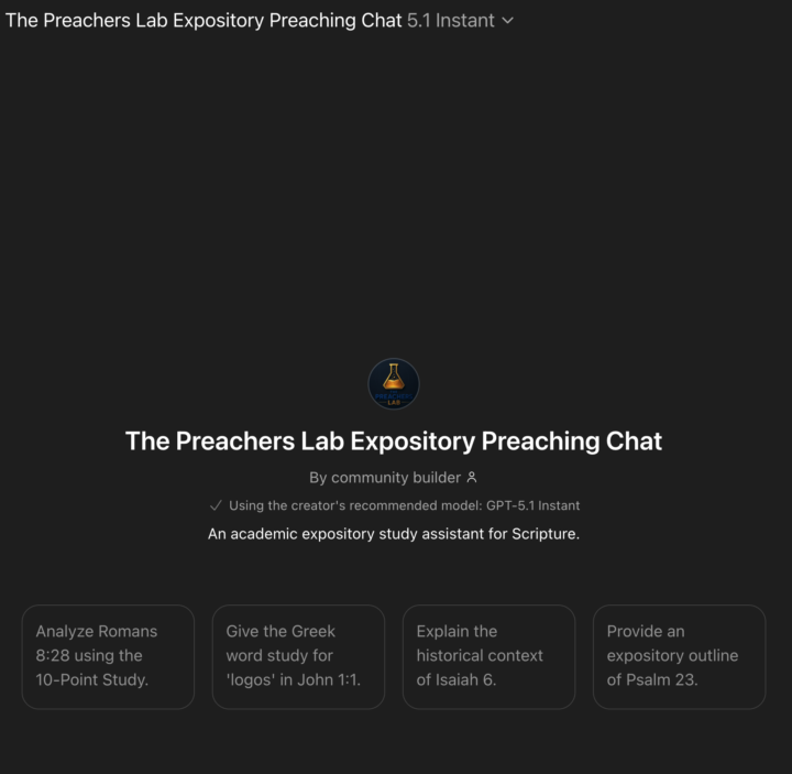 The Preachers Lab Has it OWN ChatGPT!!!!