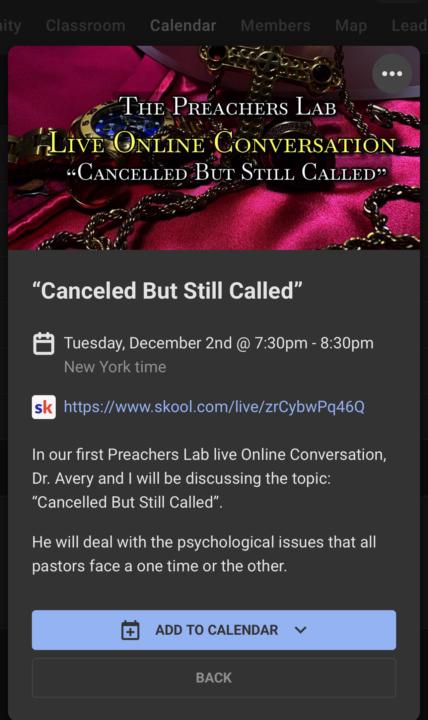 Preachers Lab Online Meet up @ 7:30pm est