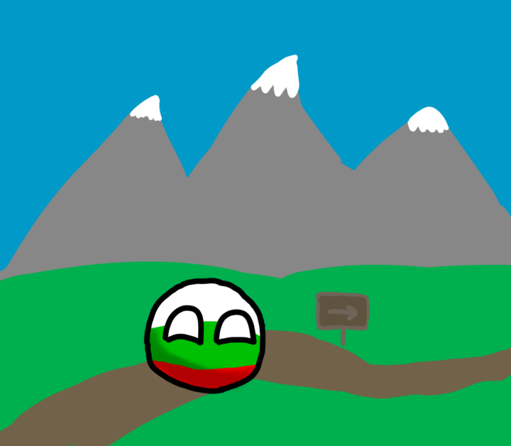 A Countryball walking