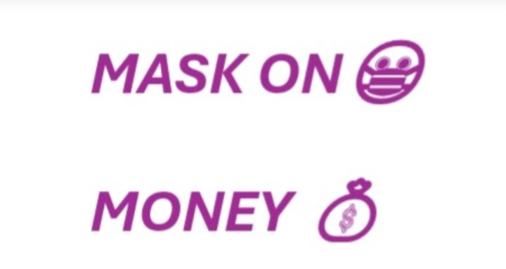 Masks on money