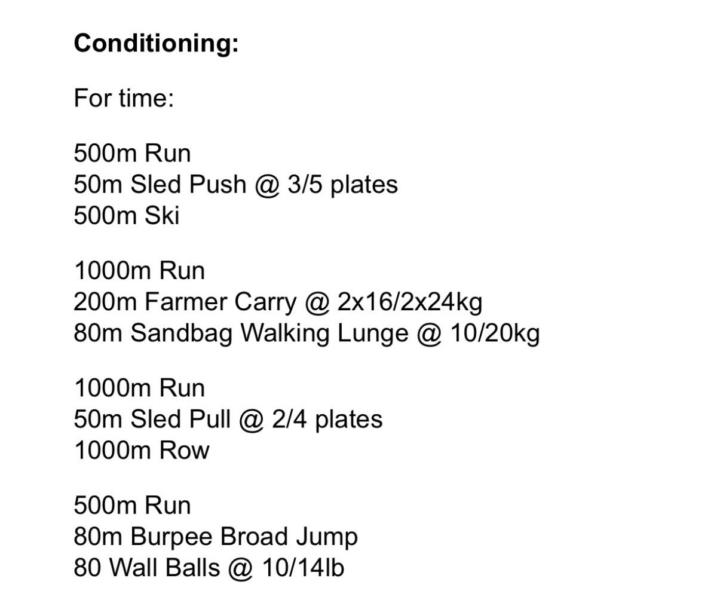 Thanksgiving Conditioning 