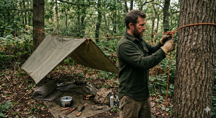 🔥 Day 5 — Shelter Practice ⛺️🌲