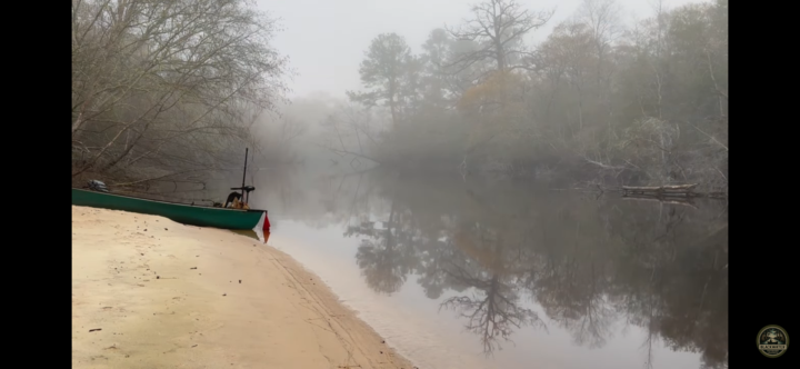 Thick fog sitting on the Satilla. Do you push off or wait it out?