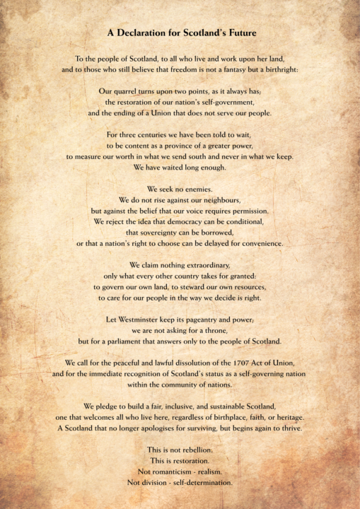 A Declaration For Scotlands Future