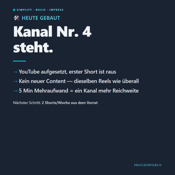 🛠 Tag X: Kanal Nummer 4 steht.