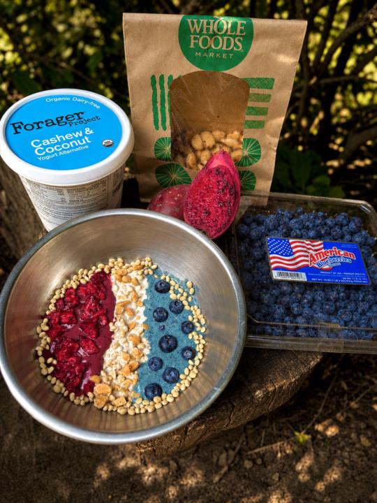 Made this pretty patriotic pile of plant based power yesterday!!!