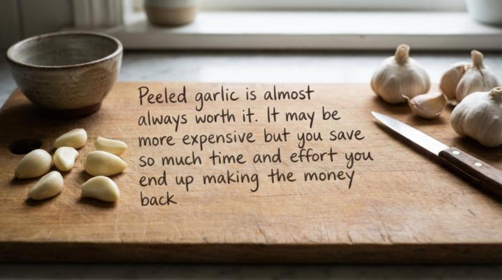 Peeled garlic is almost always worth it. 