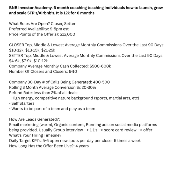 JOB Offer BNB Investor Academy