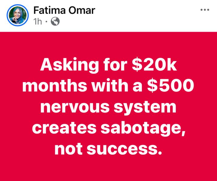 I want $20k months… but .. 