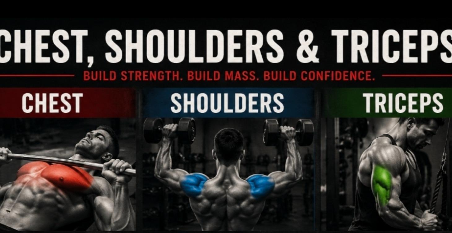 Chest, shoulders, and triceps