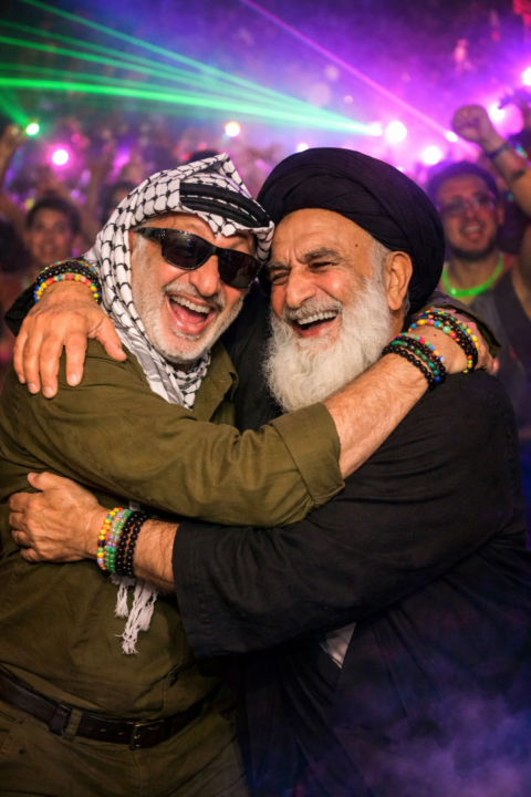 The boys having fun.