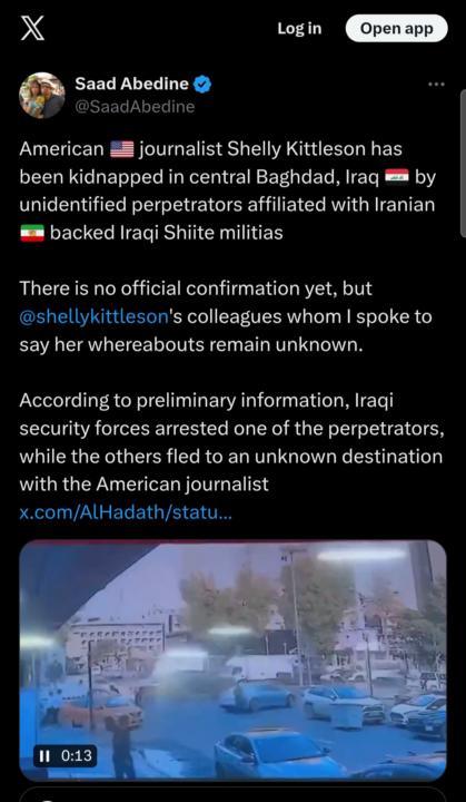 An American journalist was kidnapped in Iraq