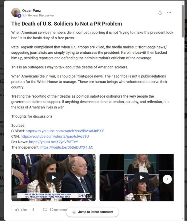 Dear Noninterventionists, Keep My Fellow Soldiers Names / Sacrifices Out of Your @#$% Mouth 